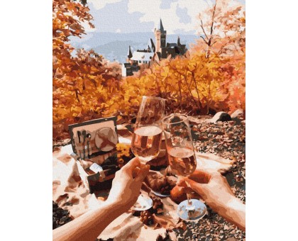 Картина по номерам "Осінній пікнік біля замку"