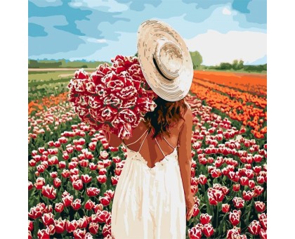 Картина по номерам "Оберемок тюльпанів" КНО4725