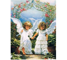 Алмазна картина HX015 Дівчатка-янголи, розміром 30х40 см