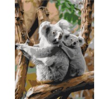 Картина за номерами: Сім'я коал 40*50