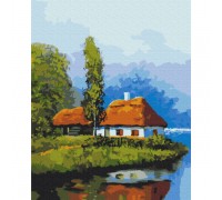 Картина за номерами: Хатинка біля озера 40*50