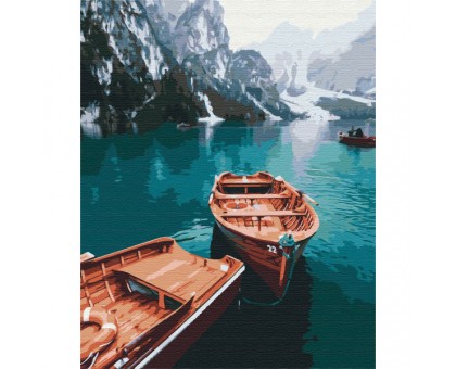 Картина за номерами: Човни на альпійському озері 40*50