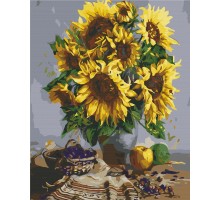 Картина за номерами: Натюрморт з букетом соняшників 40*50