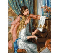 Набір для розпису по номерах. Дві дівчини за фортепіано 40х50см