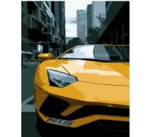 Набір для розпису по номерах Жовтий Lamborghini Strateg розміром 40х50 см (DY038)