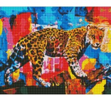 Набір з алмазною мозаїкою Яскравий леопард 40х50см