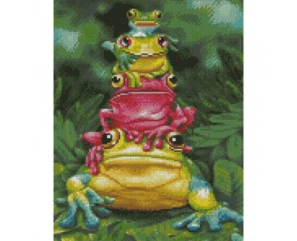 Набір для творчості алмазна картина Четвірка жабенят Strateg розміром 30х40 см (KB031)
