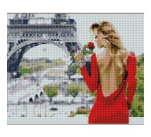Набір для творчості алмазна картина Дівчина в Парижі Strateg розміром 30х40 см (KB079)