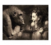 Набір для розпису по номерах Пантоміма з мавпою Strateg розміром 40х50 см (DY084)