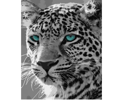 Набір для розпису по номерах Чорно-білий гепард Strateg розміром 40х50 см (HH029)