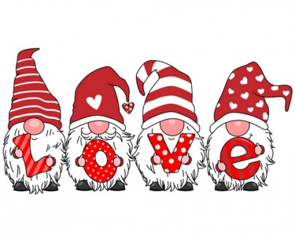 Набір для творчості алмазна картина Gnomes  with  love lettering Strateg розміром 40х50 см  (SK86016)