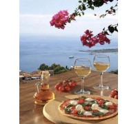 Набір для творчості алмазна картина Італійська піца з келихом білого вина Strateg розміром 30х40 см кв (HEG86066)