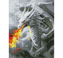Набір з алмазною мозаїкою  Вогнедишний дракон з АВ стразами 40х50см