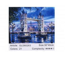 Алмазная мозаика по номерам 30*40 Лондонский тауэр карт уп. (холст на раме)